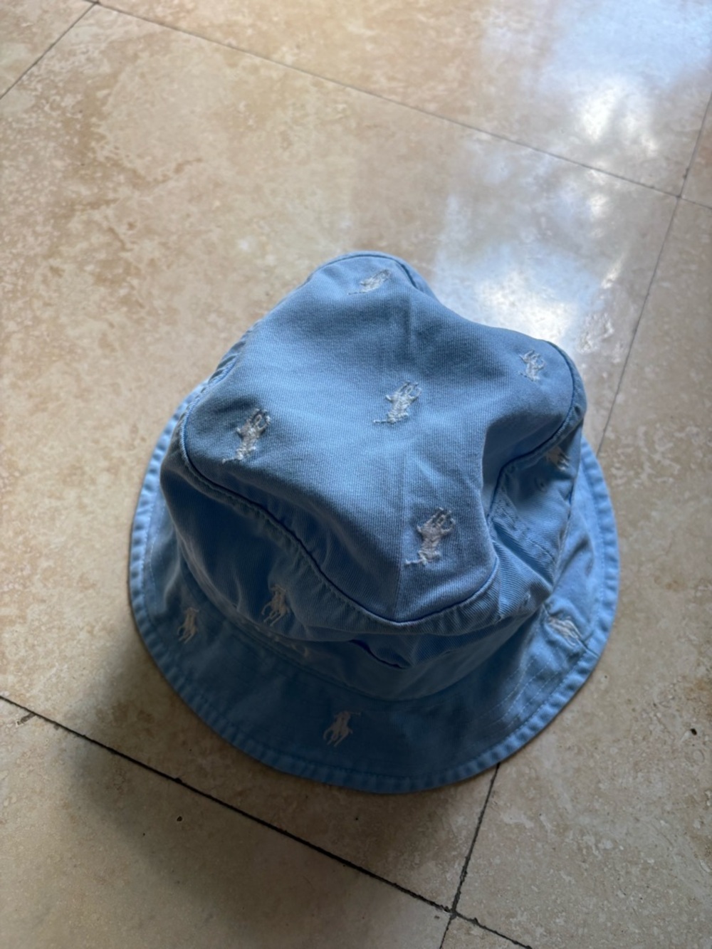 Polo by Ralph Lauren Sky Blue Embroidered Logo Bucket Hat - Picture 3 of 6